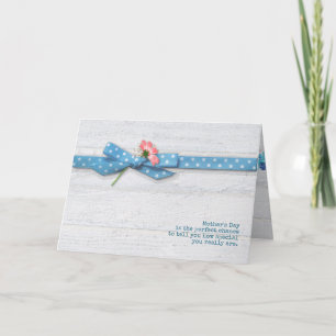 daisy in polka dot ribbon Mother's Day Card