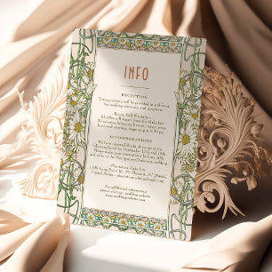 Daisy Insert INFO Details Vintage Classic Mucha Invitation