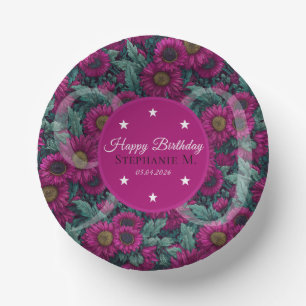 Daisy Inspired 70Th Birthday Custom Purple Paper Plate