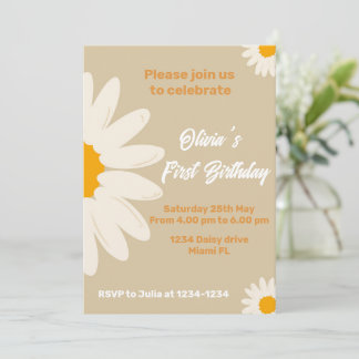 Daisy Invitation daisy birthday card