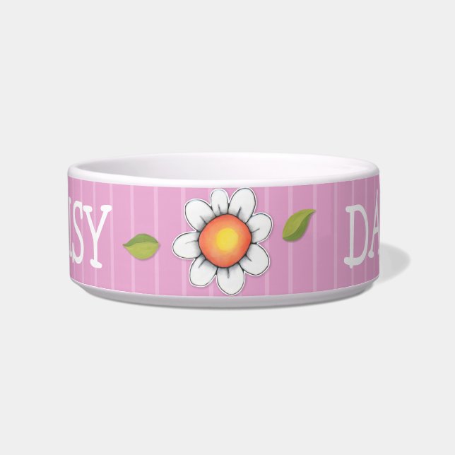 Daisy Joy pink Cat Pet Bowl (Front)