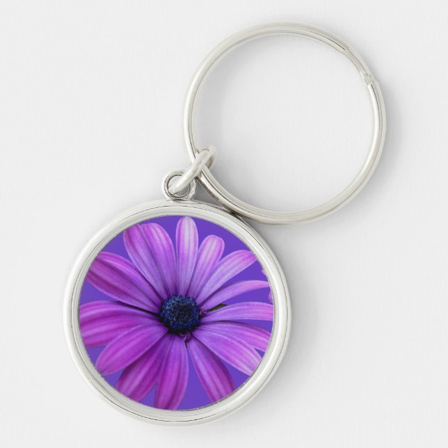 Daisy Key Chains Beautiful Blue Flower Daisy Gifts (Front)