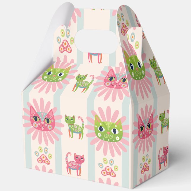 Daisy Kitty Face Purr-fect Birthday Party  Favour Box (Front)
