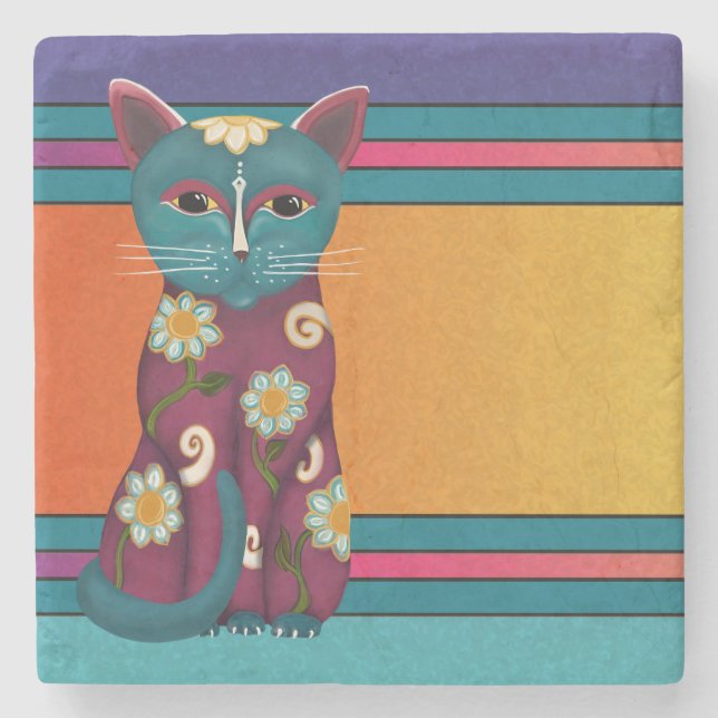 Daisy Kitty Stone Coaster (Front)