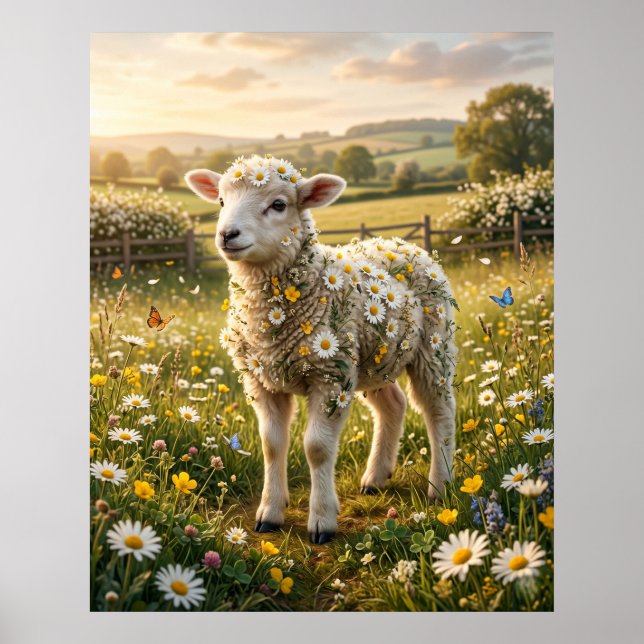 Daisy Lamb Spring Pasture Poster (Front)
