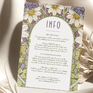 Daisy Lavender Wedding Insert INFO Art Nouveau Invitation