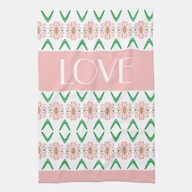Daisy like floral tea towel (Vertical)