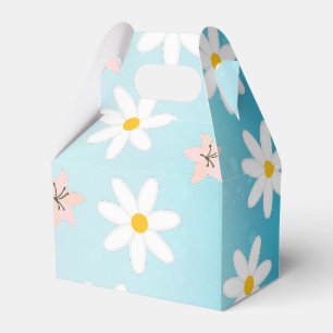 Daisy lily flower Pattern on sea torque Background Favour Box