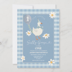 Daisy Little Silly Goose Balloon Boy 3rd Birthday Invitation