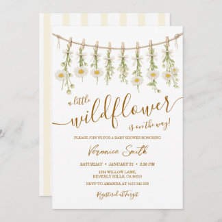 Daisy Little Wildflower Baby Shower Invitation