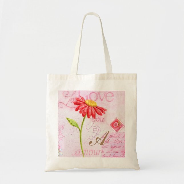 Daisy Love Cotton Tote Bag (Front)