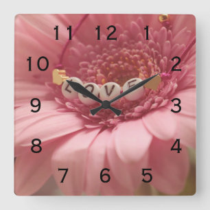 Daisy Love Square Wall Clock