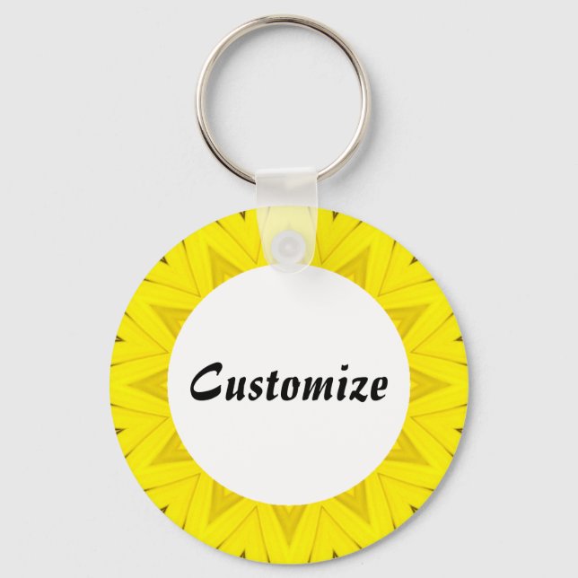Daisy Mandala Template 02 Key Ring (Front)