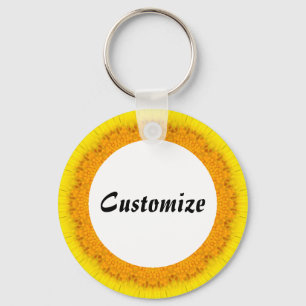 Daisy Mandala Template 07 Key Ring
