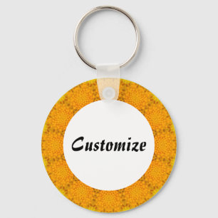 Daisy Mandala Template 08 Key Ring