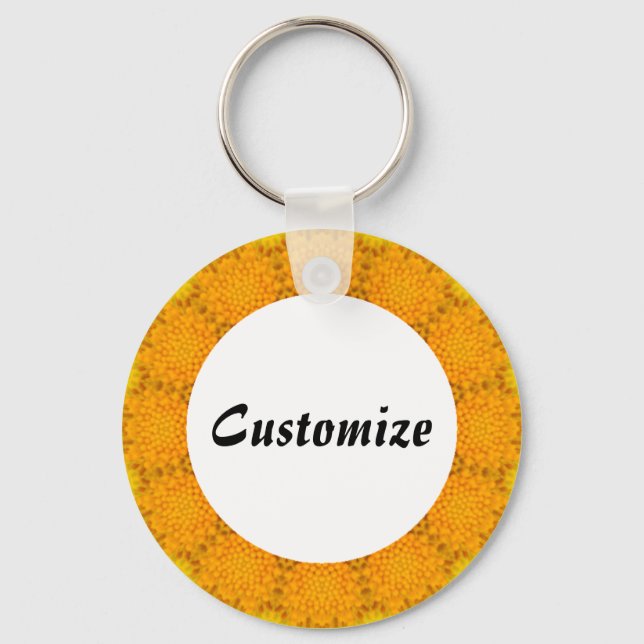 Daisy Mandala Template 08 Key Ring (Front)