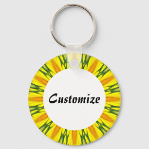 Daisy Mandala Template 15 Key Ring