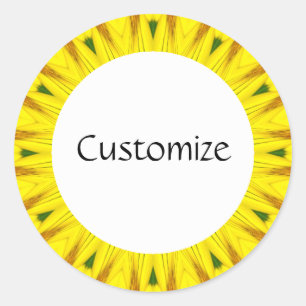 Daisy Mandala Template 16 Classic Round Sticker