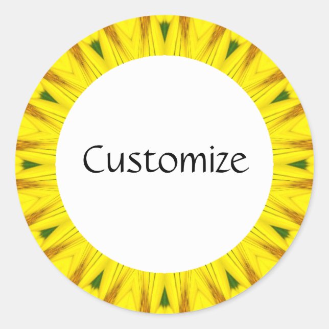 Daisy Mandala Template 16 Classic Round Sticker (Front)