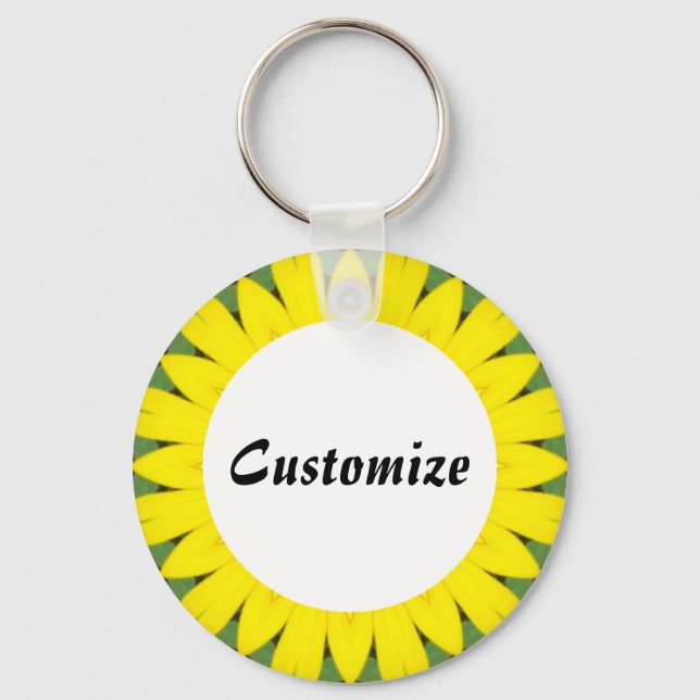 Daisy Mandala Template 18 Key Ring (Front)