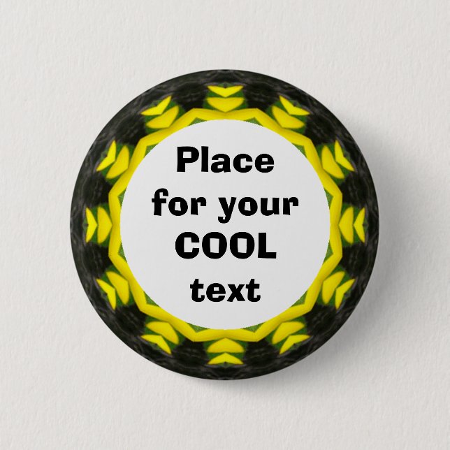 Daisy Mandala Template 19 6 Cm Round Badge (Front)