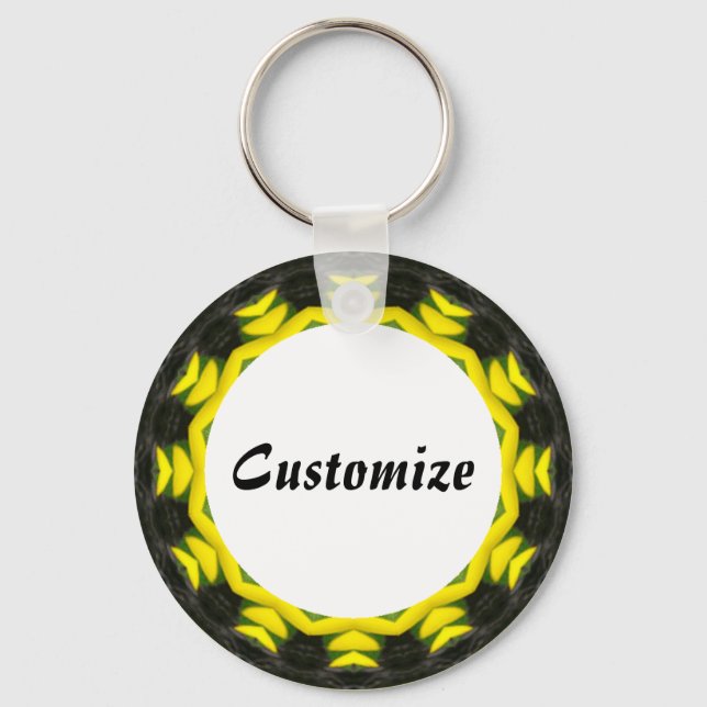 Daisy Mandala Template 19 Key Ring (Front)
