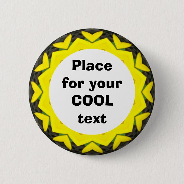 Daisy Mandala Template 20 6 Cm Round Badge (Front)