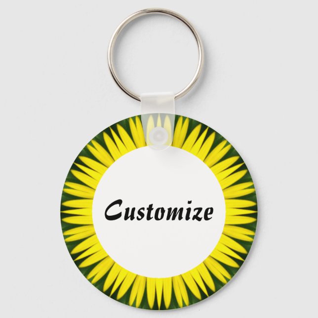 Daisy Mandala Template 25 Key Ring (Front)