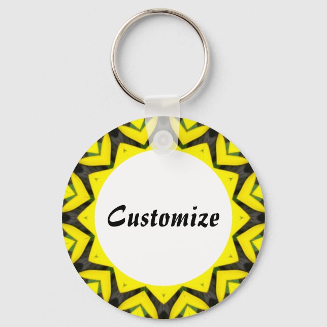Daisy Mandala Template 28 Key Ring (Front)