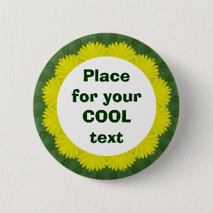 Daisy Mandala Template 35 6 Cm Round Badge