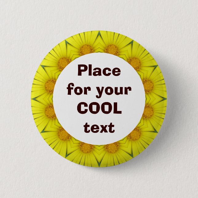 Daisy Mandala Template 36 6 Cm Round Badge (Front)