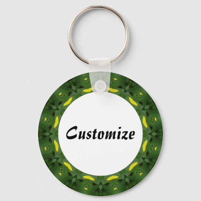 Daisy Mandala Template 37 Key Ring (Front)