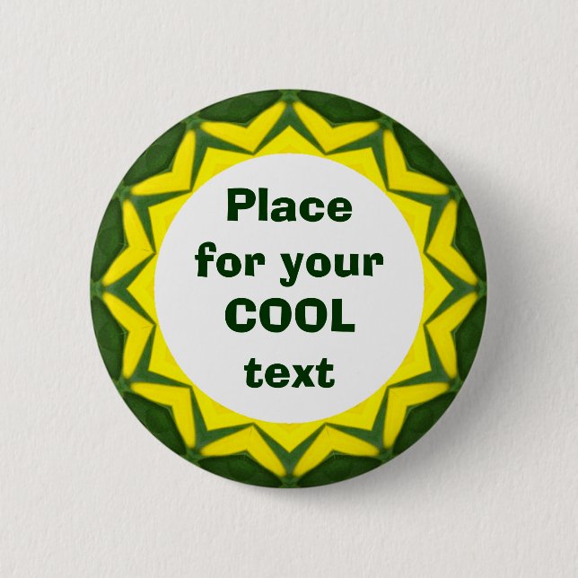 Daisy Mandala Template 39 6 Cm Round Badge (Front)