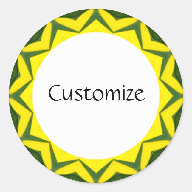 Daisy Mandala Template 39 Classic Round Sticker (Front)