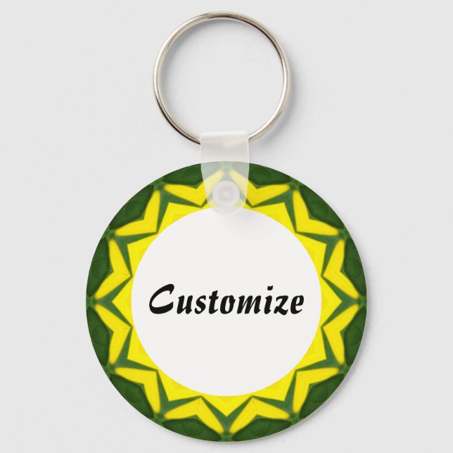 Daisy Mandala Template 39 Key Ring (Front)