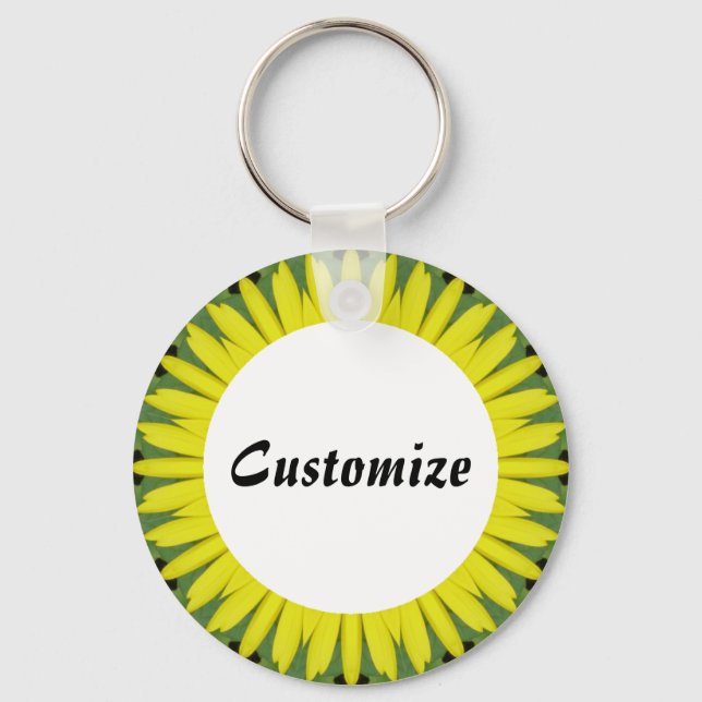 Daisy Mandala Template 40 Key Ring (Front)