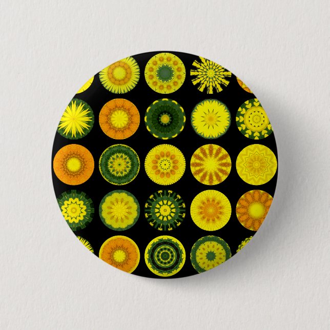 Daisy Mandalas 6 Cm Round Badge (Front)