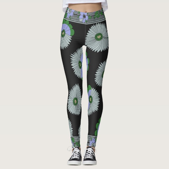 Daisy Manor Scarf Pattern Leggings (Front)
