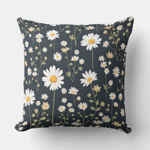 Daisy Meadow Floral Pattern.Modern Outdoor Cushion
