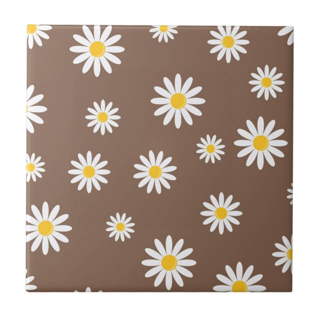 Daisy Meadows Earthy Brown Tile (Front)