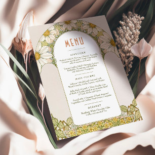 Daisy Menu Wedding Vintage Art Nouveau by Mucha Invitation