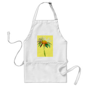 Daisy modern art flower on yellow standard apron