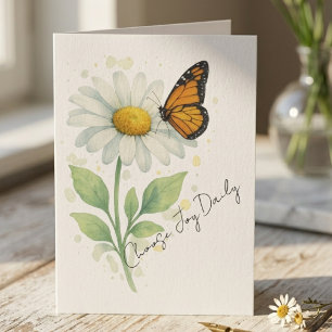 Daisy Monarch Butterfly Cottagecore Teacher Gift Thank You Card