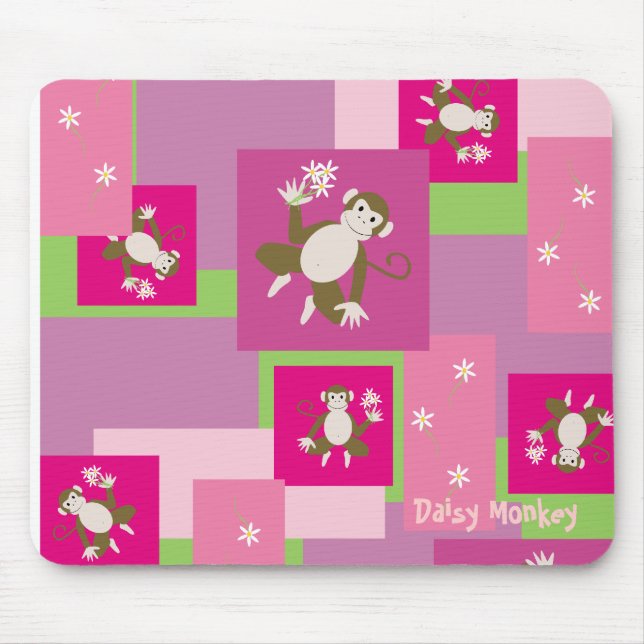 daisy monkey, Daisy Monkey Mouse Mat (Front)