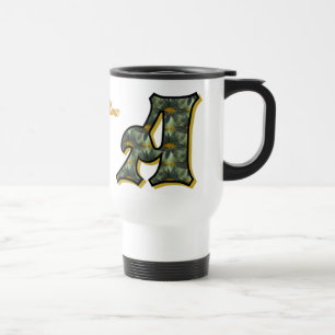 Daisy Monogram Initial A Personalised Travel Mug