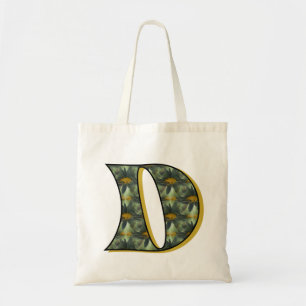 Daisy Monogram Initial D Tote Bag