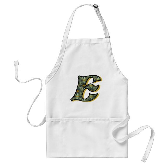 Daisy Monogram Initial E Standard Apron (Front)