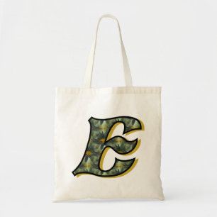 Daisy Monogram Initial E Tote Bag