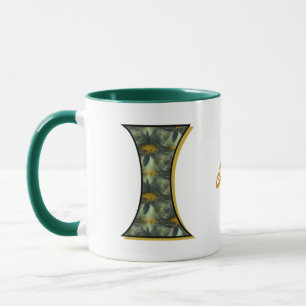 Daisy Monogram Initial I Personalised Mug