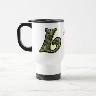 Daisy Monogram Initial L Personalised Travel Mug